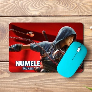 Mouse pad Naoe Assassins Creed Shadows personalizat cu numele - pad mouse anime 19x27 cm, 3mm, imprimare UV