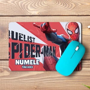 Mouse pad SpiderMan personalizat cu numele - pad mouse anime 19x27 cm, 3mm, imprimare UV