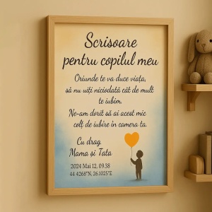 Scrisoare personalizată pentru copil cu mesaj de la părinte – cadou emoționant special