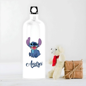 Sticlă de Apă Personalizată cu Stitch și Nume – Bidon Copii Adorabil, Cadou Unic și Rezistent