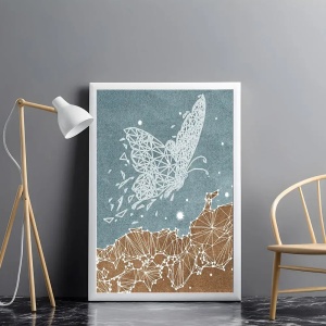Tablou abstract geometric floral artistic pentru decor casă