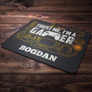 Mouse pad personalizat Trust me i'm a GAMMER – pad mouse anime 19x27 cm, 3mm, imprimare UV