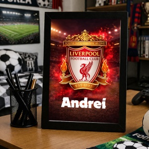 Tablou personalizat Liverpool FC cu nume – cadou pentru fanii fotbalului