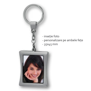 Breloc Personalizat cu Poze pe Ambele Fețe 35x45 mm – Cadou Unic cu Fotografie, Amintire de Suflet