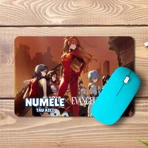 Mouse pad Goddess of Victory Nikke x Evangelion personalizat cu numele - pad mouse anime 19x27 cm, 3mm, imprimare UV