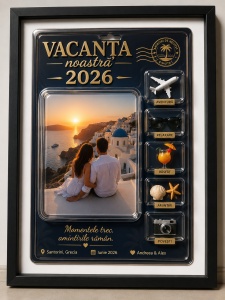 Tablou Personalizat „Imaginea Ta Stil Figurină de Colecție”- Vacanta noastra– Iluzie Optică 3D, NU Este Figurină Reală (Copy 1)