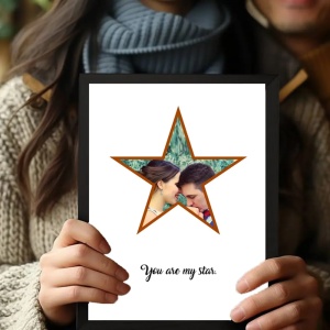 Tablou Personalizat cu Mesaj – Model Stea, Cadou Unic cu Poză sau Text pentru Ocazii Speciale