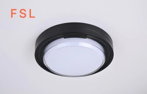 Aplica LED Bat rotunda IP40, neagra