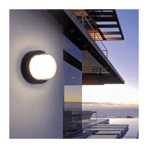 Aplica LED Milo Rotunda, Negru, Exterior 12W, Lumina Calda - Img 2