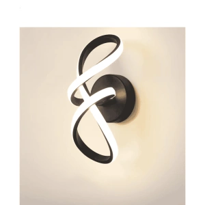 Aplica Led Neagra de Perete Spiral, 3 Functii Lumina - Img 4