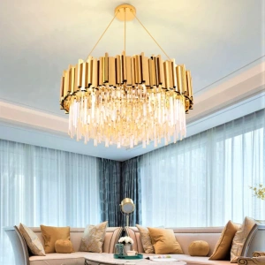 Candelabru Cristal Auriu Kaelis D800 12xE14X40W