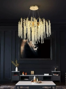 Candelabru Cristal LED Gratia, 60 cm, Auriu - Img 2