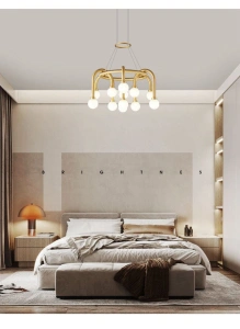 Lustra Aurie Kismet 12 Globuri Albe D660