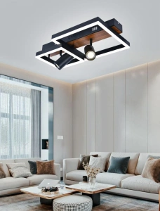 Lustra Led 2 Patrate Zahra Neagra D500 92W