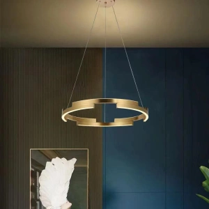 Lustra LED Altheia Gold Suspendata 120W Telecomanda - Img 4