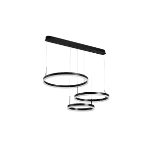 Lustra LED Avalora Black 3 Circle Telecomanda 160W - Img 3