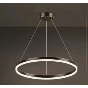 Lustra LED Daria , Cercuri, 40 cm Telecomandă, 80W Negru - Img 2