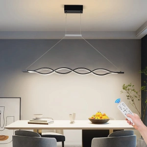 Lustra LED Neagra Endora L1000 152W Telecomanda