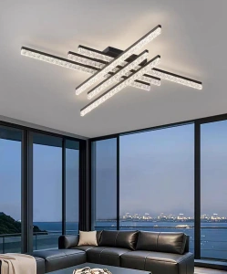 Lustra Led Neagra Lysithea D800 72×2W Telecomanda
