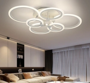 Lustra LED Rosalie White 6 Cercuri 160W Telecomanda