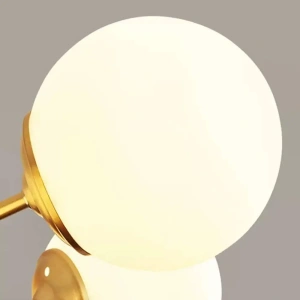 Lustra Modernă LED Aurie Lara, Stil Minimalist, Globuri Albe - Img 5