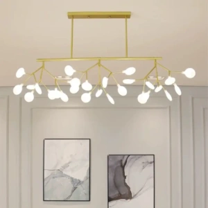 Lustra Suspendată LED Helia, Elegantă, 54W, Aurie