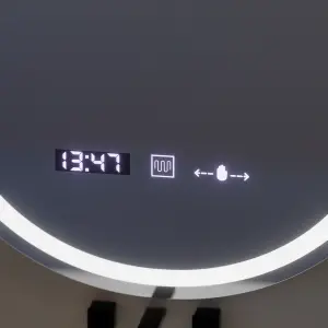 Oglinda LED Ovala, 50x80cm, Premium Eminence MotionGlow Marcello, Sistem Dezaburire, Ceas & Termometru, Dimabila - Img 3