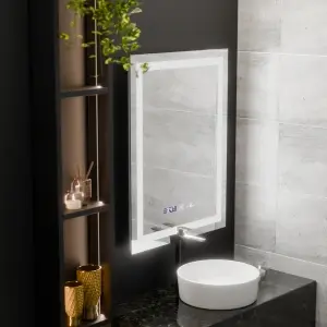 Oglinda LED Rectangulara, 60x80cm, Premium Verite MotionGlow Marcello, Sistem Dezaburire, Ceas & Termometru, Dimabila - Img 3