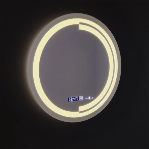 Oglinda LED Rotunda, 60cm, Premium Senzor MotionGlow Consuel Marcello, Sistem Dezaburire, Ceas & Termometru, Dimabila - Img 4