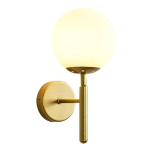 Aplica de perete Amalthea aurie E14 max60W, glob alb mat - Img 3