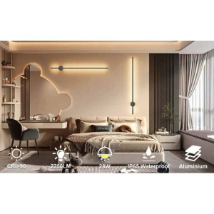 Aplica LED Neagra 60cm Sabina, Moderna 22W - Img 5