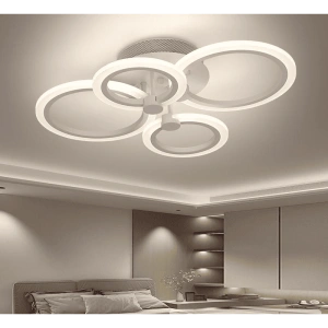 Lustra LED Elestria White 4 cercuri Telecomanda 72W - Img 2
