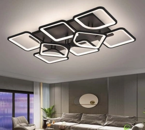 Lustra LED Elsinore 8 Black 260W Telecomanda