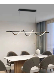 Lustra Led Neagra Xiana 106W 1000×290×H1000mm - Img 2