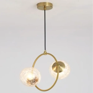 Lustra Suspendată Letice, Tip Glob, Aurie, Eleganta, 60W - Img 2