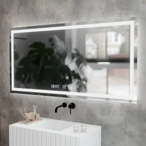 Oglinda LED Rectangulara, 120x60cm, Premium Verite MotionGlow Marcello, Sistem Dezaburire, Ceas & Termometru, Dimabila - Img 2