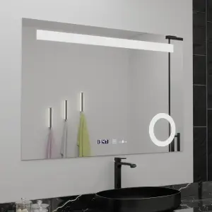 Oglinda LED Rectangulara, 120x80cm, Premium ABSOLU MotionGlow Marcello, Sistem Dezaburire, Ceas & Termometru, Lupa Cosmetica, Dimabila - Img 2