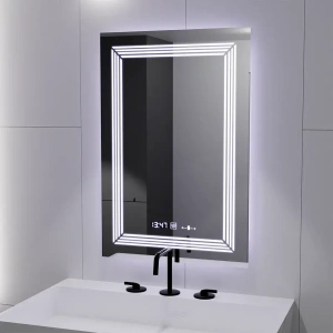 Oglinda LED Rectangulara, 60x80cm, Premium Venezia Senzor MotionGlow Marcello, Sistem Dezaburire, Ceas & Termometru, Dimabila - Img 4