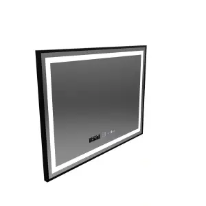 Oglinda LED Rectangulara, 80x60cm, Premium Verite Majeste Noir Motion Glow Marcello, Sistem Dezaburire, Ceas & Termometru, Dimabila - Img 6