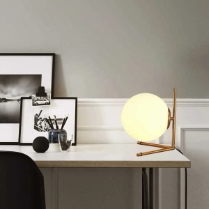 Veioza Elora Gold Glob Alb Mat E27 Max 40W - Img 3
