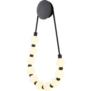 Aplica de Perete LED Cassia, Sirag Perle, 20W, Neagră Globuri Albe - Img 4