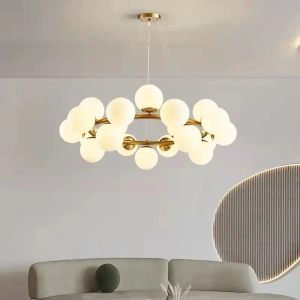 Candelabru Auriu Elegant Gemina, Modern, 45 de Globuri LED Albe - Img 2