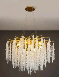 Candelabru Cristal LED Hadria, 80 cm, Auriu - Img 4