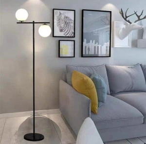 Lampadar Isolabella Black 157cm 2 Globuri Albe Mat