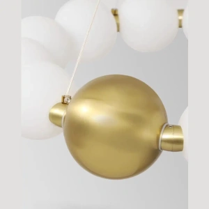 Lustra Calista Eleganta LED cu Globuri Albe Mat, Auriu - Img 5