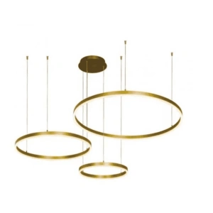 Lustra LED aurie 3 cercuri 80cm+60cm+40cm cu telecomanda Wifi 2.4G