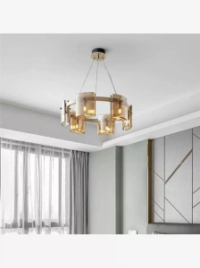 Lustra LED Aurie Moderna Eleganta 60 cm Sticla G9 X 6 - Img 2