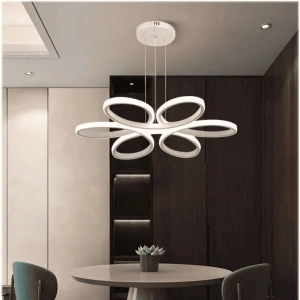 Lustra LED Evie White Suspendata 120W Telecomanda