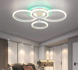 Lustra LED Isolde RGB 4 Cercuri 90W Telecomanda