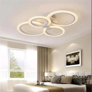 Lustra LED Phoebe White 4 Cercuri 72W Telecomanda - Img 2